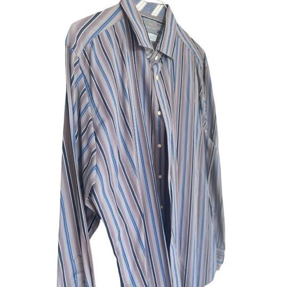 Thomas Dean - Men's Striped Button Up Dress Shirt Size XXL - Picture 6 of 6